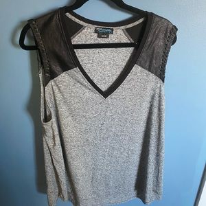 NWOT Tess Holiday for MBLM tank with leather like shoulders